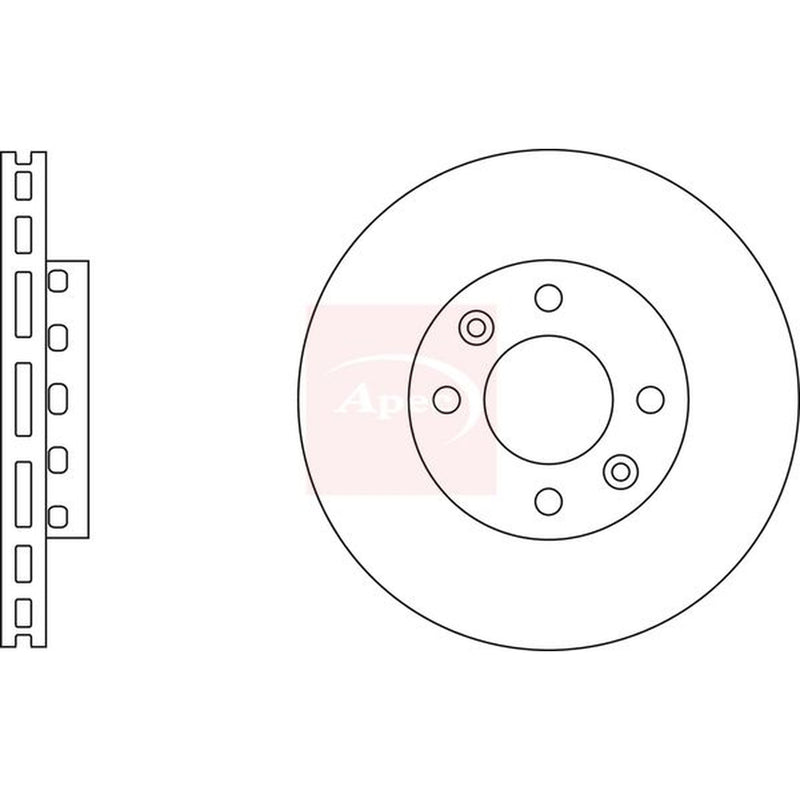 Apec 2 x Vented Front Brake Discs DSK2268