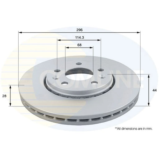 Comline 2 x Internally Vented Front Brake Discs ADC1163V