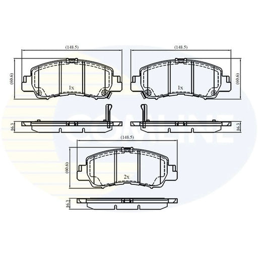 Comline 4 x Front Brake Pad Set CBP33499