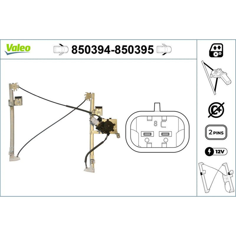 Valeo Electric Window Regulator Lifter Left Front 850394