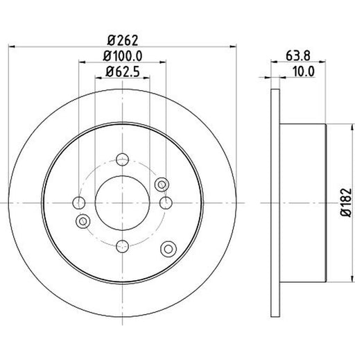DON 2 x Solid Rear Brake Discs PCD11762