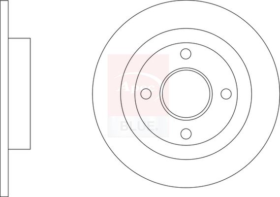 Apec 2 x Brake Disc Set Solid