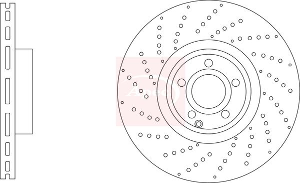 Apec 2 x Brake Disc Set Perforated/Vented