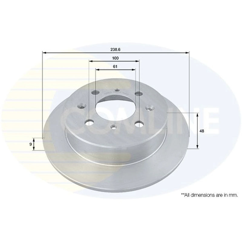 Comline 2 x Solid Rear Brake Discs ADC0510