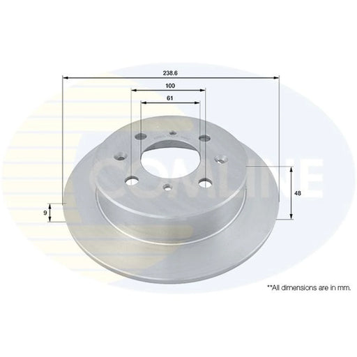 Comline 2 x Solid Rear Brake Discs ADC0510