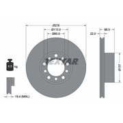 Textar 2 x Vented Front Brake Discs 92020400