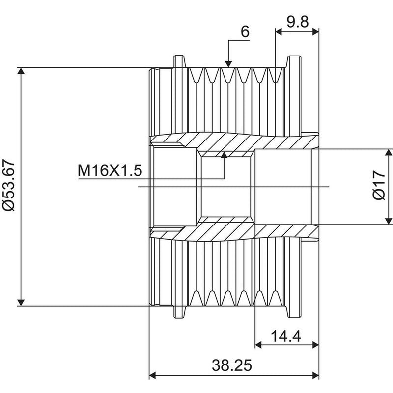 Valeo Alternator Overrunning Freewheel Clutch 588028