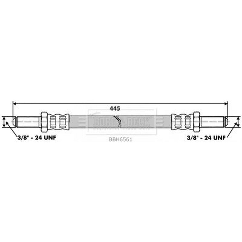 Borg & Beck Brake Hydraulic Hose Line Front Left BBH6561