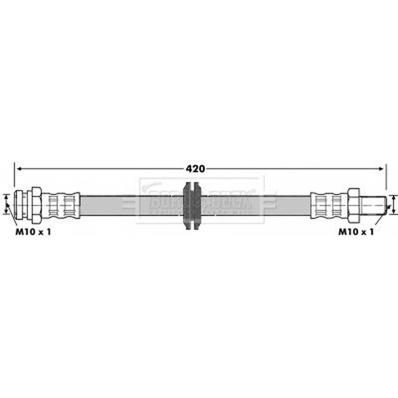 Borg & Beck Brake Hydraulic Hose Line Front Left BBH7065
