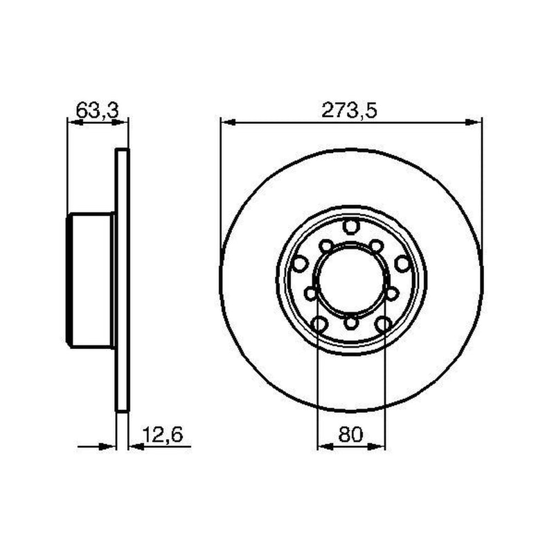 Bosch 2 x Solid Front Brake Discs 0 986 478 057