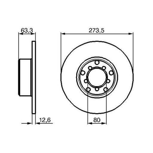 Bosch 2 x Solid Front Brake Discs 0 986 478 057