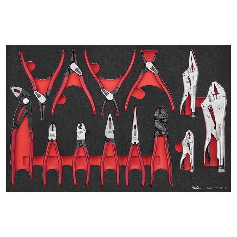 Teng Tools Plier Set FOAM4X4 13 Pieces Vinyl Handle