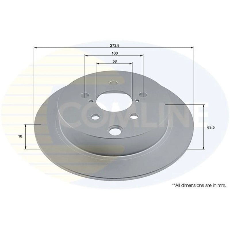 Comline 2 x Solid Rear Brake Discs ADC2912