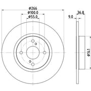 DON 2 x Solid Rear Brake Discs PCD14212
