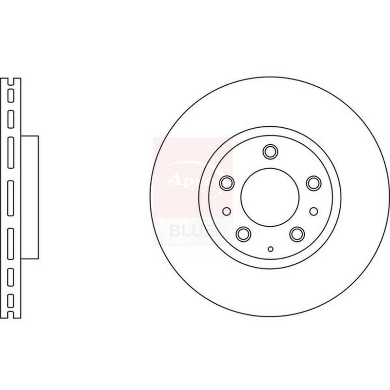 Apec 2 x Vented Front Brake Discs SDK6123
