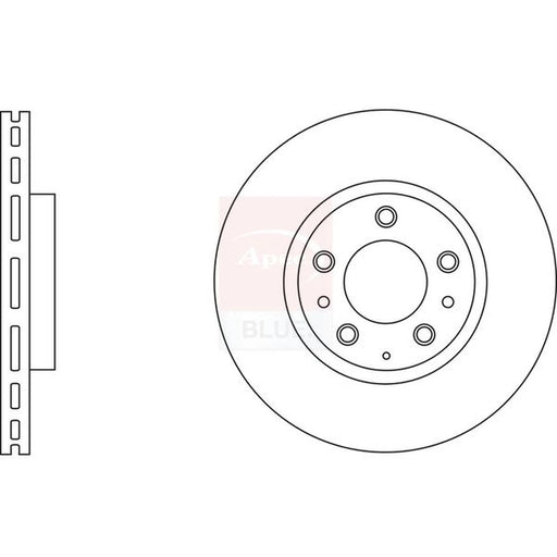 Apec 2 x Vented Front Brake Discs SDK6123