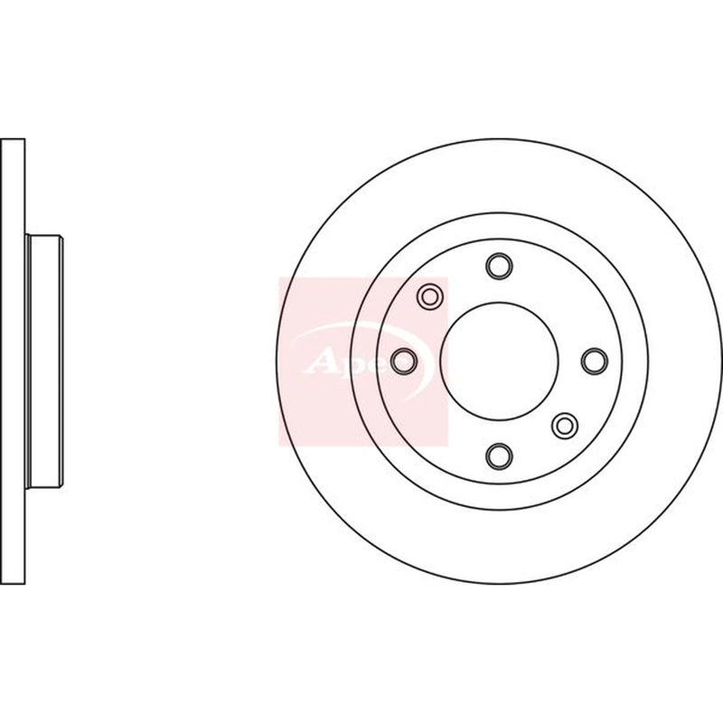 Apec 2 x Solid Rear Brake Discs DSK2974
