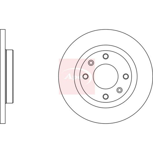 Apec 2 x Solid Rear Brake Discs DSK2974