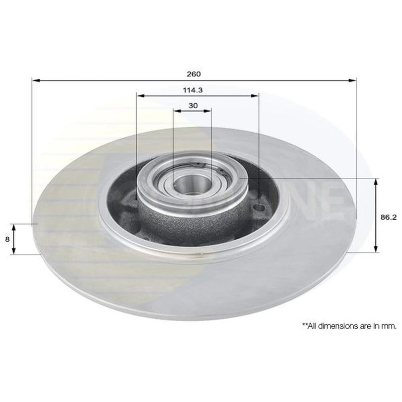 Comline 2 x Solid Rear Brake Discs ADC3012
