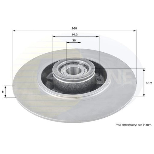 Comline 2 x Solid Rear Brake Discs ADC3012