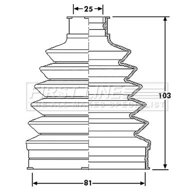 First Line Drive Shaft Bellow Kit Front Left Thermoplast FCB6210