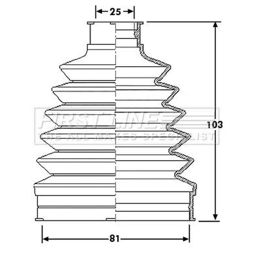 First Line Drive Shaft Bellow Kit Front Left Thermoplast FCB6210