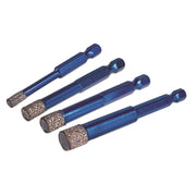MEXCO XCEL Grade Wax Filled (Hex Fit) Tile Drill Bit Set, 4 Piece - A10VBDPACK