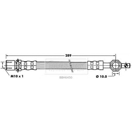 Borg & Beck Brake Hydraulic Hose Line Rear Left BBH6450