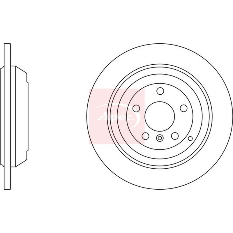 Apec 2 x Solid Rear Brake Discs DSK2386