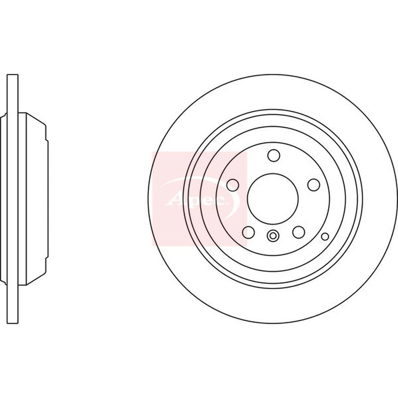 Apec 2 x Solid Rear Brake Discs DSK2386
