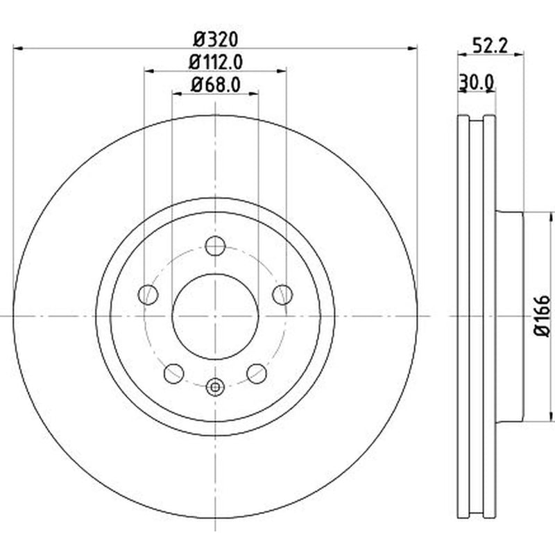 DON 2 x Internally Vented Front Brake Discs PCD11021
