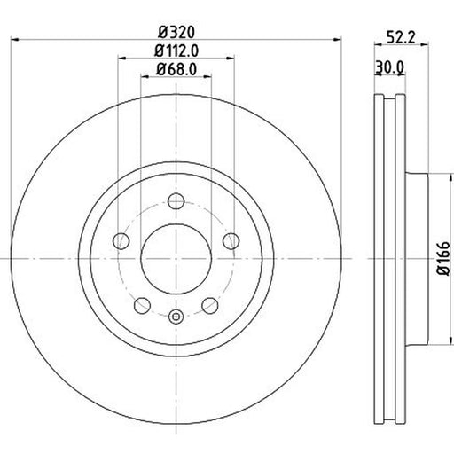 DON 2 x Internally Vented Front Brake Discs PCD11021