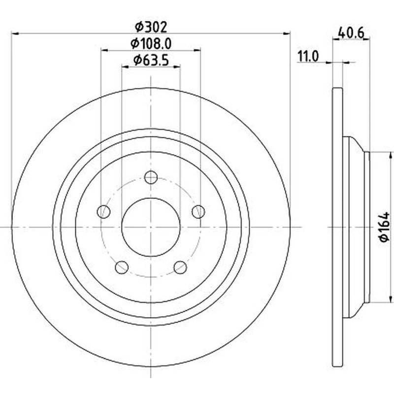 DON 2 x Solid Rear Brake Discs PCD22902