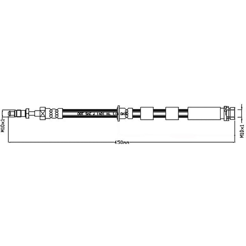 Abtex Brake Hydraulic Hose Line Rear Left ABH1299L