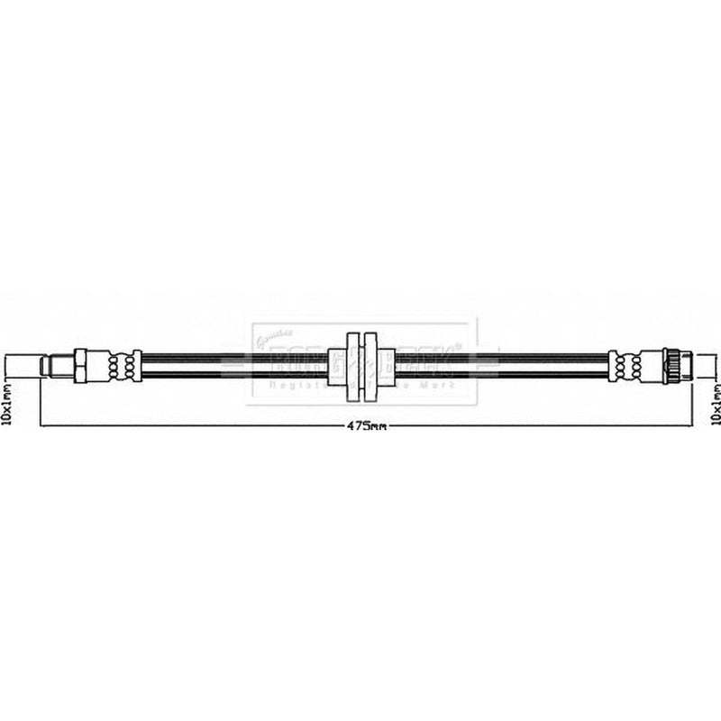 Borg & Beck Brake Hydraulic Hose Line Front Left BBH8595