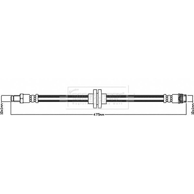 Borg & Beck Brake Hydraulic Hose Line Front Left BBH8595