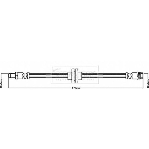 Borg & Beck Brake Hydraulic Hose Line Front Left BBH8595