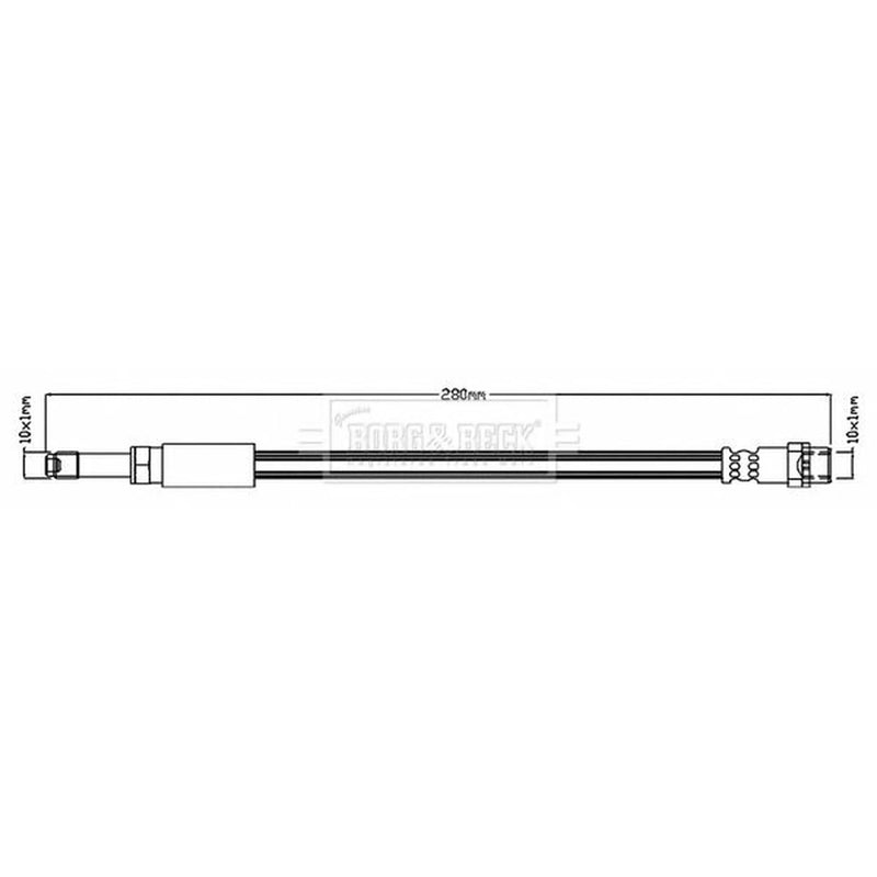 Borg & Beck Brake Hydraulic Hose Line Rear Left BBH8747
