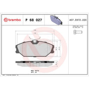 Brembo 4 x Front Brake Pad Set P68027
