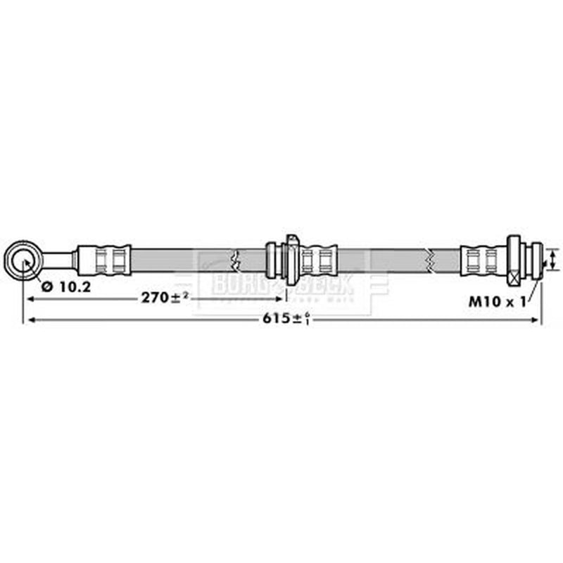 Borg & Beck Brake Hydraulic Hose Line Rear BBH7146