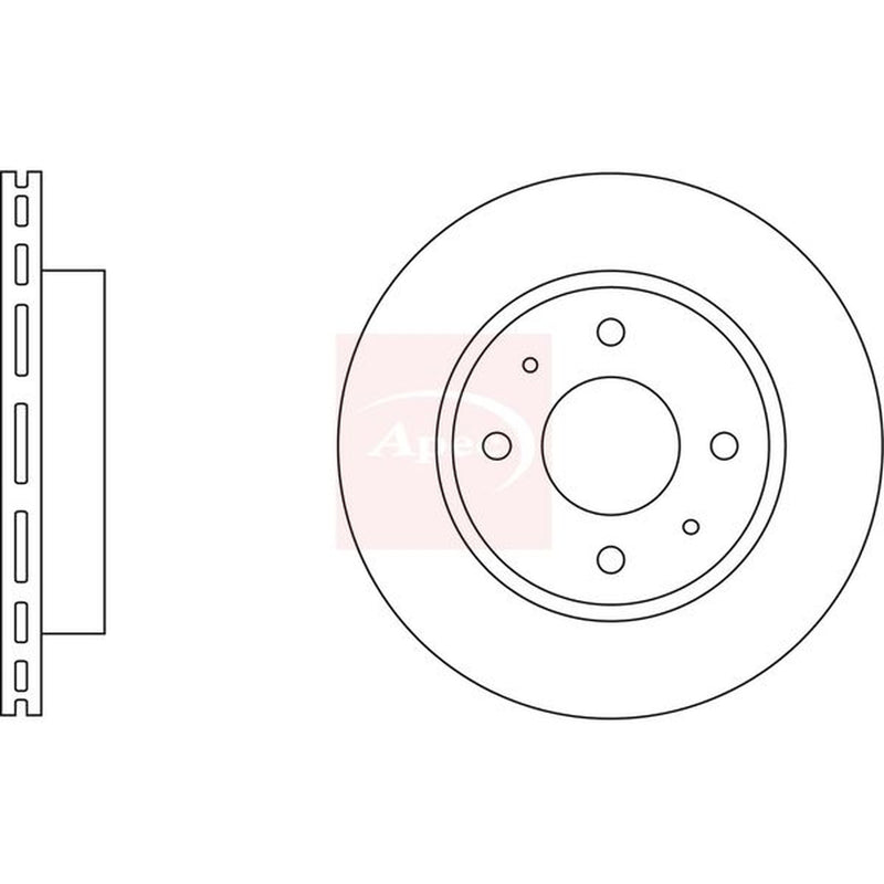Apec 2 x Vented Front Brake Discs DSK143