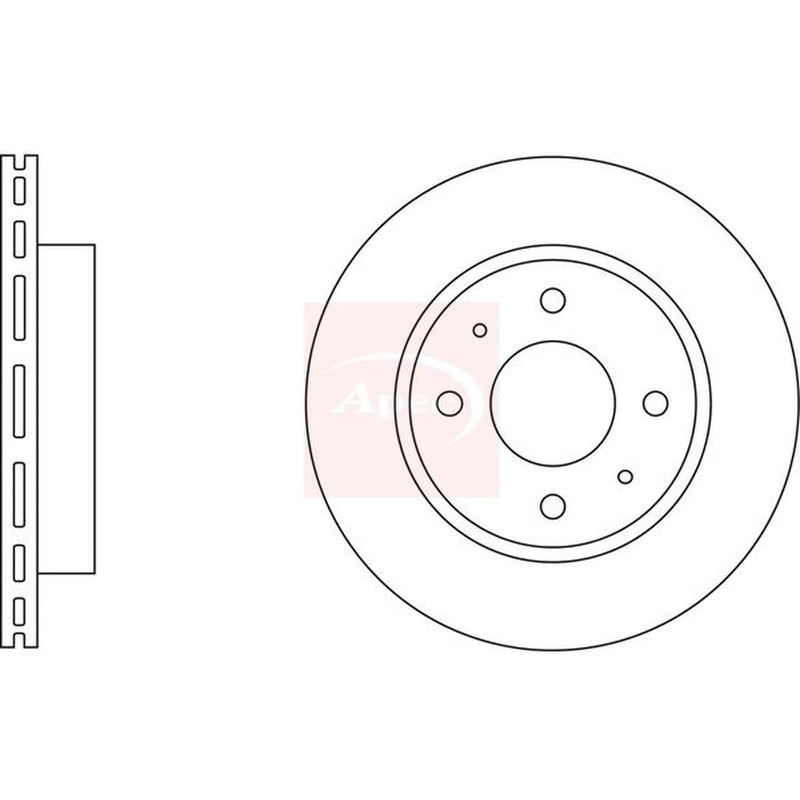 Apec 2 x Vented Front Brake Discs DSK143