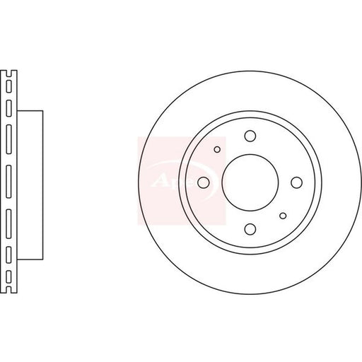 Apec 2 x Vented Front Brake Discs DSK143
