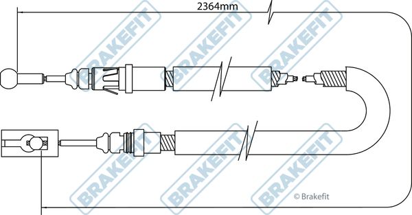 Apec Handbrake Cable Left Rear fits Fiat Ulysse 2002-2011 2.0 2.2