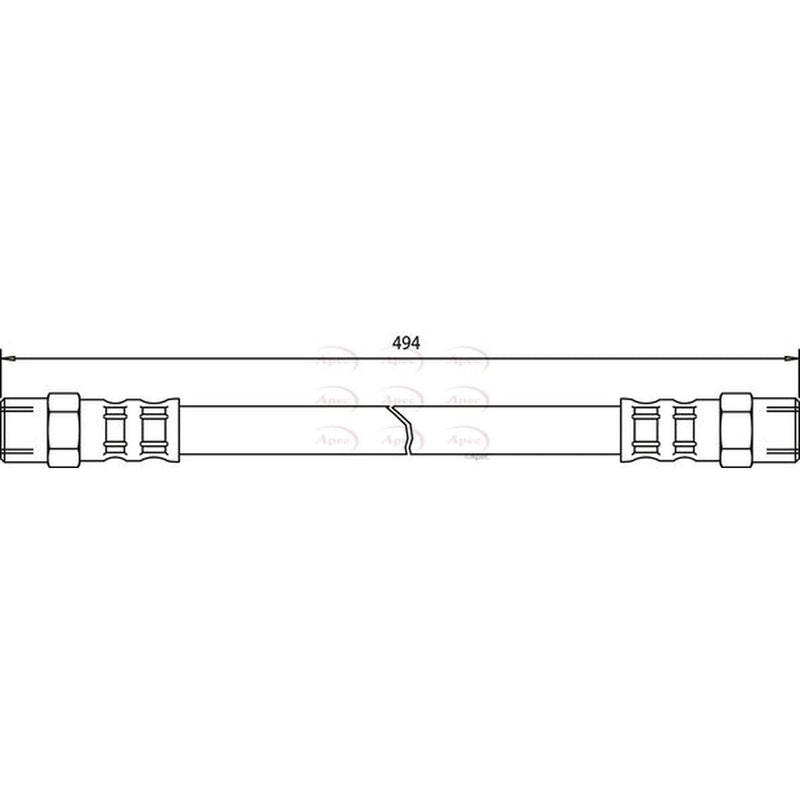 Apec Brake Hydraulic Hose Line Front HOS3096