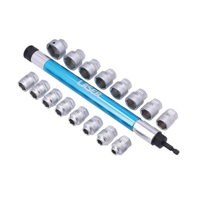 Laser Tools Deep Nut Driver & Setter Socket Tool Set 18pc - PL