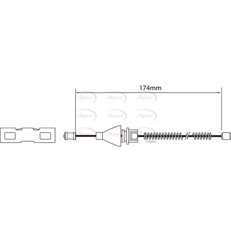Apec Handbrake Cable Left Rear CAB1137