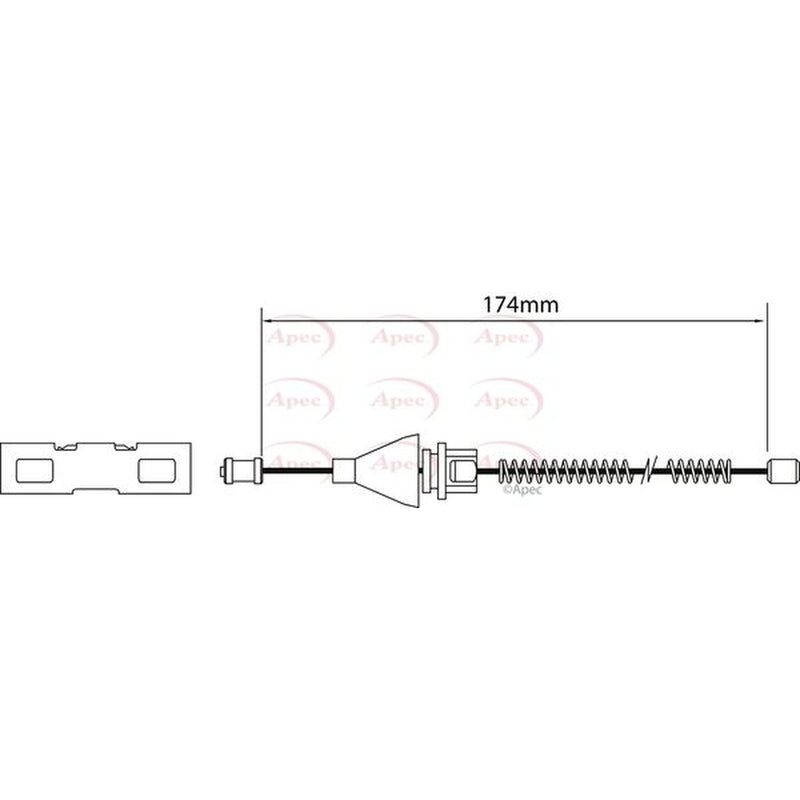 Apec Handbrake Cable Left Rear CAB1137