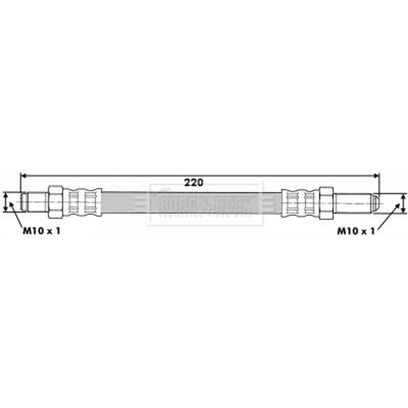 Borg & Beck Brake Hydraulic Hose Line Rear Left BBH6165