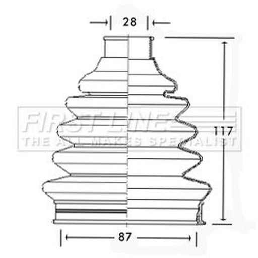 First Line Drive Shaft Bellow Kit Front Left Therm FCB2331